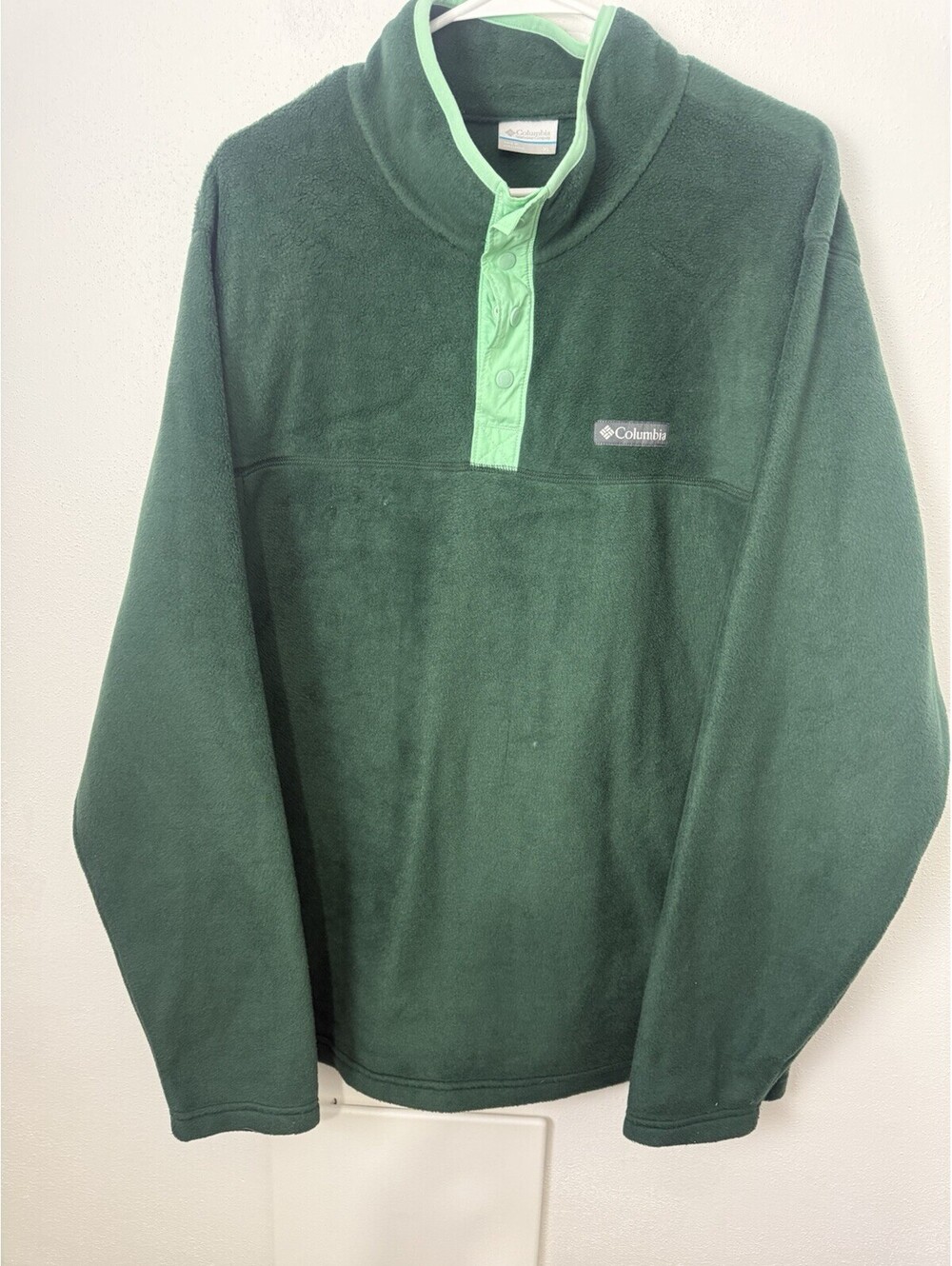 Columbia Mens XL Green Steens Mountain Half Snap Fleece Sweatshirt NWOT